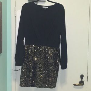 DKNYC Metallic Gold and Black Dress